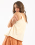 Top in cotton thin straps with a V-neckline